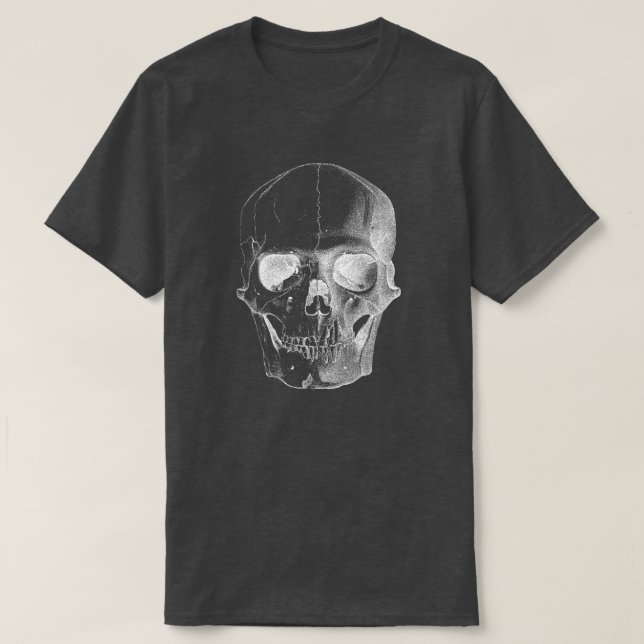 Mänsklig Realistisk Skalle T Shirt (Design framsida)
