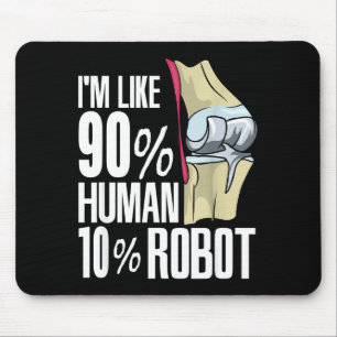 Mänsklig robot ny knäoperation skämt rolig knäbyte musmatta