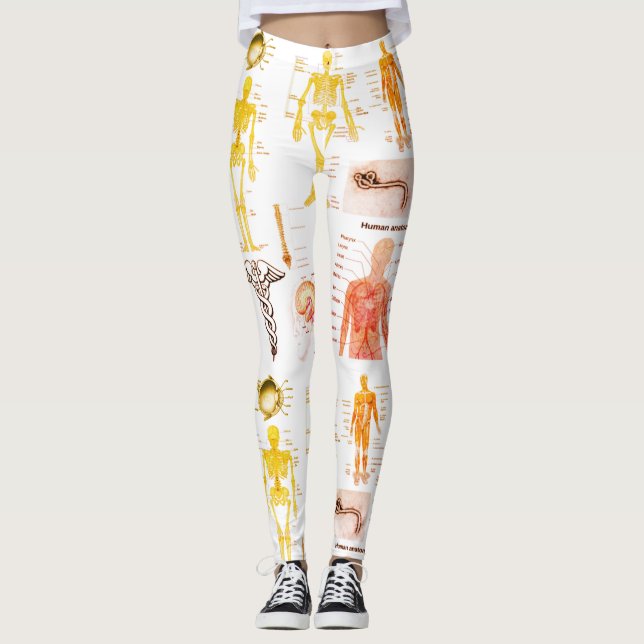Mänskliga atomdiagram leggings (Framsida)