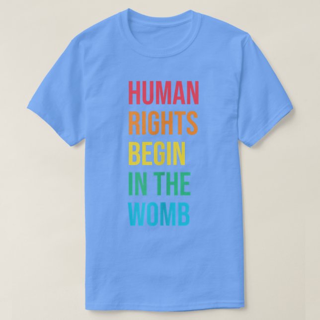 Mänskliga Höger börjar i Ord Equ, Womb Freedom T Shirt (Design framsida)