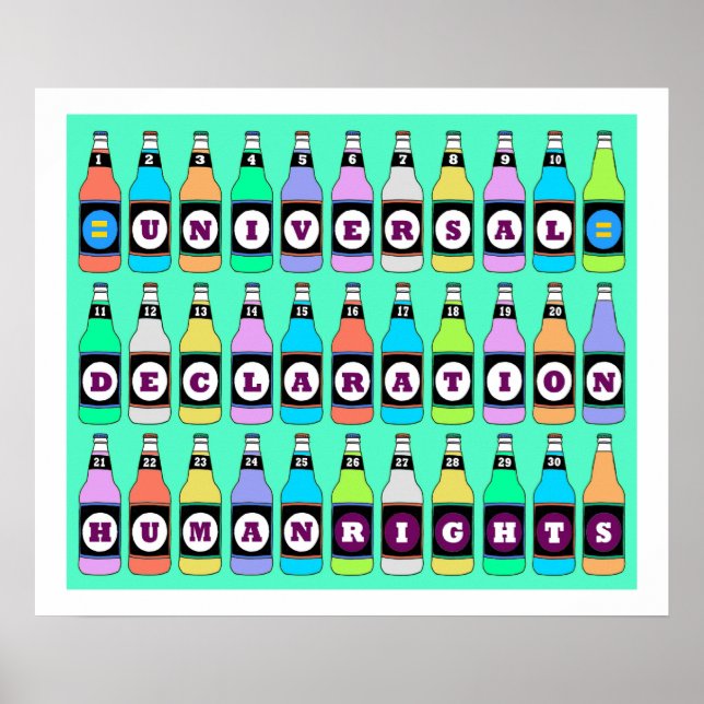 MÄNSKLIGA HÖGER POSTER - 30 FLAVORER AV UDHR (Framsidan)