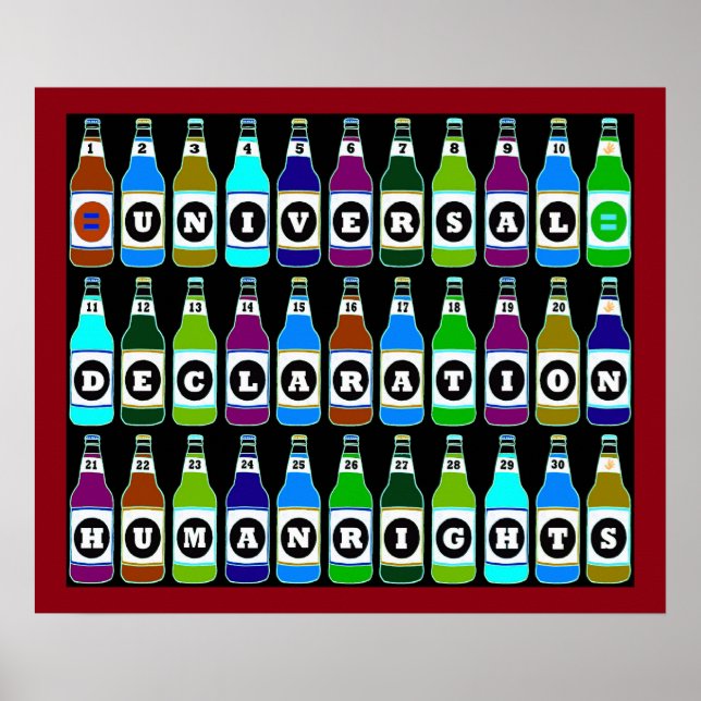 MÄNSKLIGA HÖGER POSTER - 30 FLAVORER AV UDHR (Framsidan)