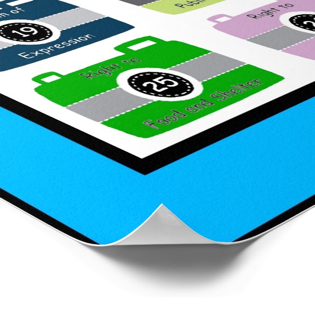 MÄNSKLIGA HÖGER POSTER: "SNAP SHOT OF 30 ARTIKLES" POSTER (Hörn)