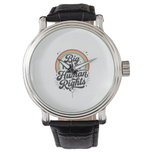 Mänskliga Rättigheter Retro Regnbåge Vector T-Shir Armbandsur