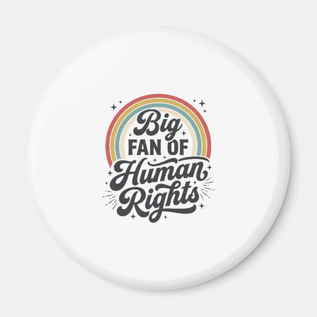 Mänskliga Rättigheter Retro Regnbåge Vector T-Shir Magnet (Framsidan)