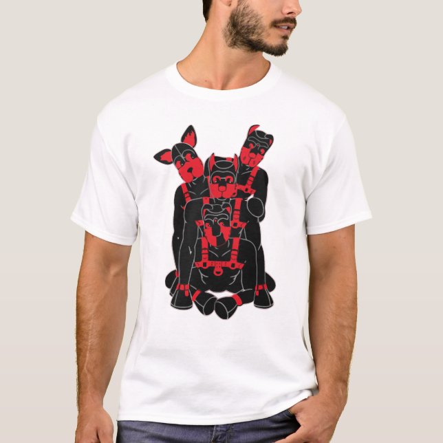 Mänskliga Valper på Play T Shirt (Framsida)