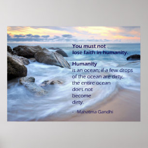 Mänsklighet är ett hav - det Mahatma Gandhi Poster