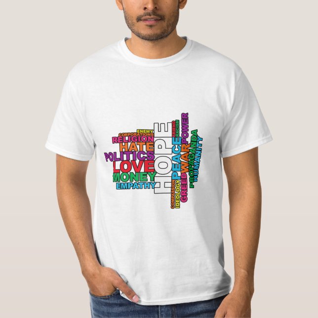 Mänskligheten Ord Moln T Shirt (Framsida)