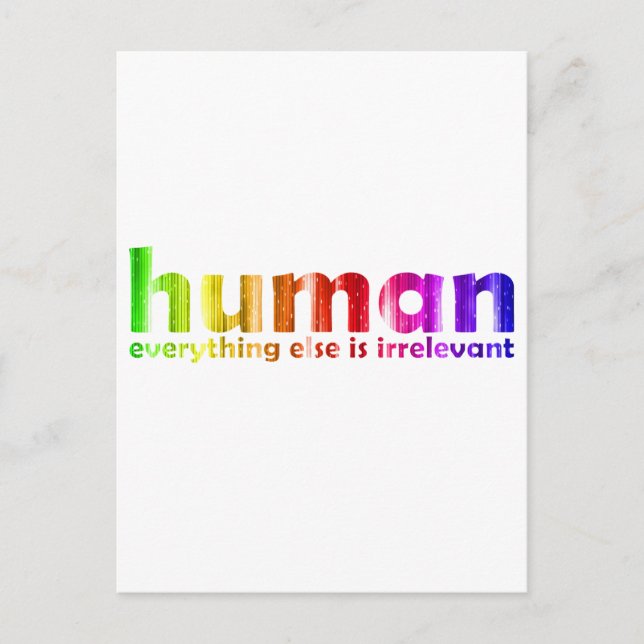 Mänskligt - Allt annat är irrelevant Vykort (Framsida)