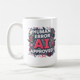 Mänskligt fel AI-godkänd digital konst Kaffemugg