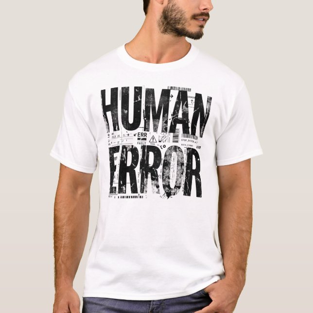 MÄNSKLIGT FEL | Industriel brutalistisk typografi  T Shirt (Framsida)