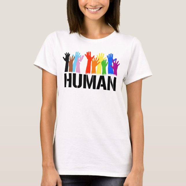 MÄNSKLIGT PRIDE HÄNDER T SHIRT (Framsida)