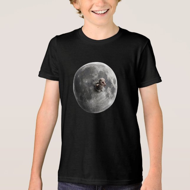 Månskogs Surreal Fullmåne Rymdkonst T Shirt (Framsida)