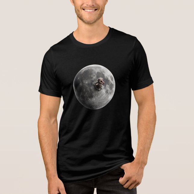 Månskogs Surreal Fullmåne Rymdkonst T Shirt (Framsida)