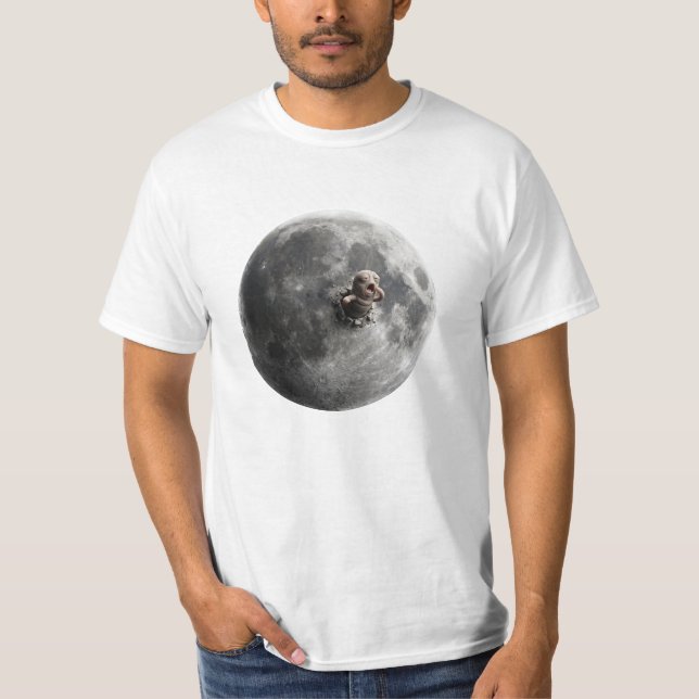 Månskogs Surreal Fullmåne Rymdkonst T Shirt (Framsida)