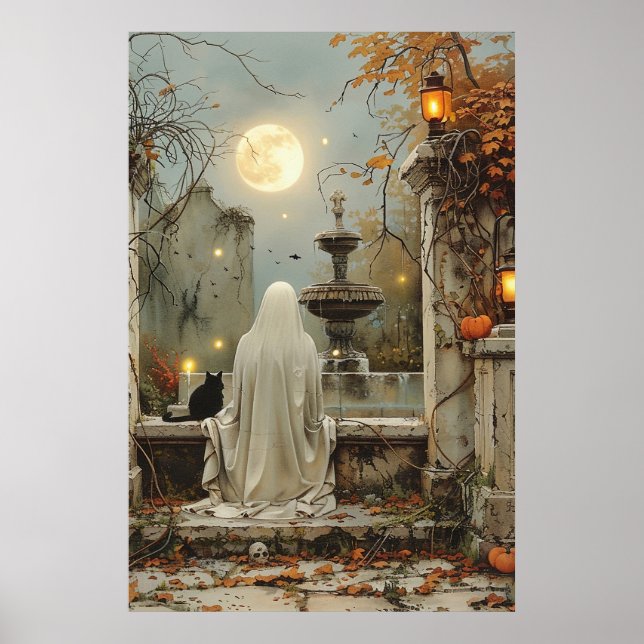 Månskt drömmeri i den glömda trädgården poster (Framsidan)