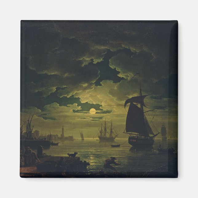 Månskt över Palermo Högkvalitativ konsttryck Magnet (Framsidan)