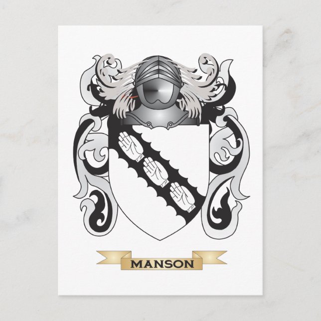 Manson Jackar av Arm (Family Crest) Vykort (Framsida)