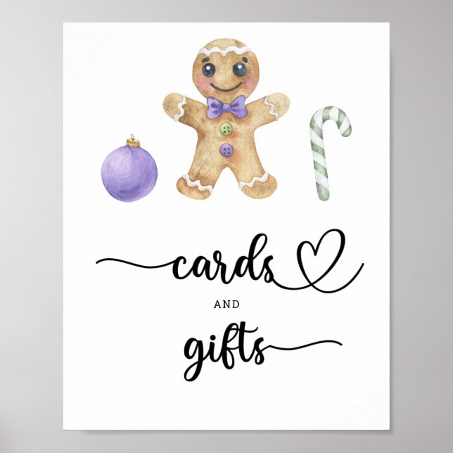 Manspepparkakor - kort och presenter baby shower poster (Framsidan)