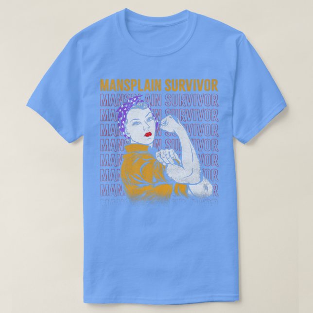 Mansplain Survivor Design for Feminists 3742  T Shirt (Design framsida)