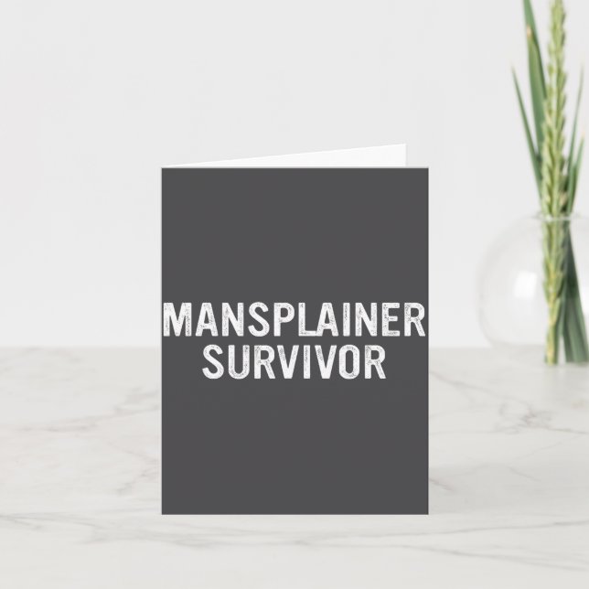 Mansplainer-överlevare Rollig Enkel Design  Kort (Framsida)