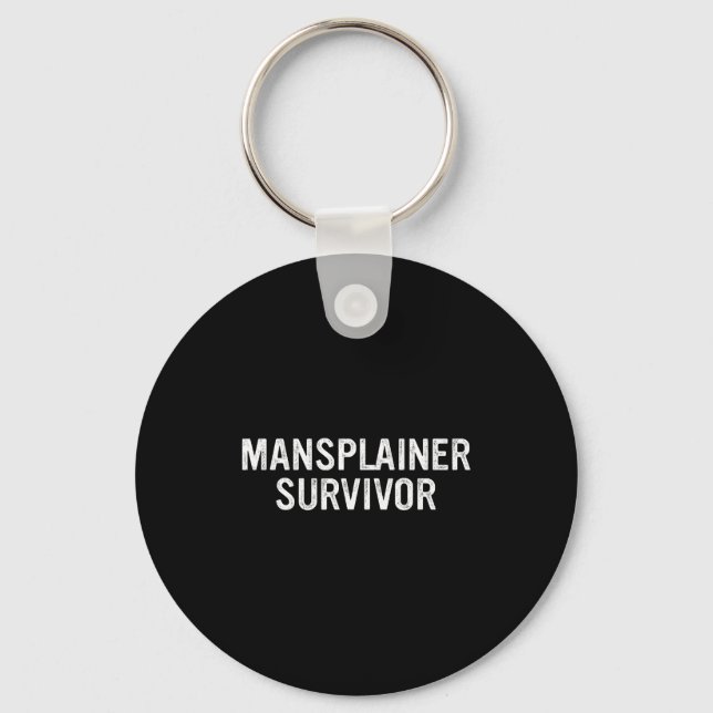Mansplainer Survivor Funny Simple Design  Nyckelring (Framsida)