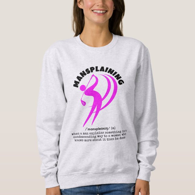 MANSPLAINING Funny Women's Golf T Shirt (Framsida)