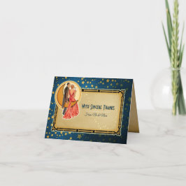 Månsromans Bröllop Tacksamhetskort - Rödhårig Tack Kort