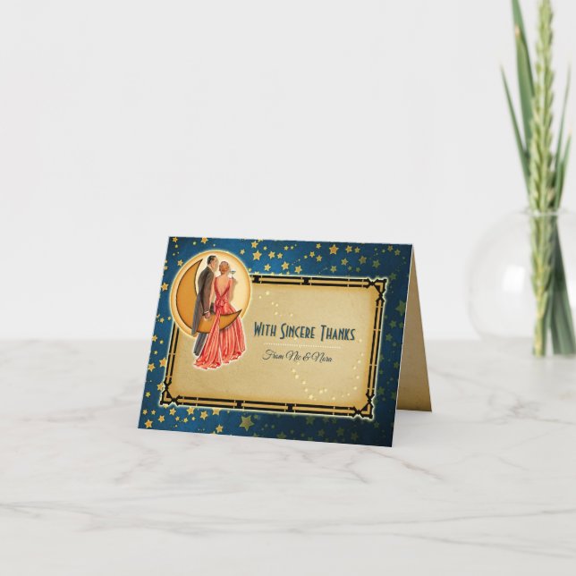 Månsromans Bröllop Tacksamhetskort - Rödhårig Tack Kort (Framsida)