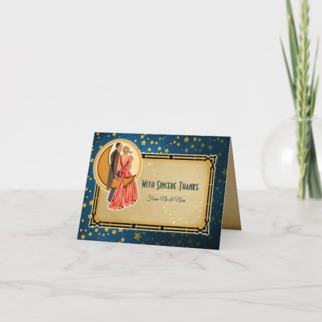 Månsromantik Bröllop Tacksamhetskort - Blond Tack Kort (Framsida)