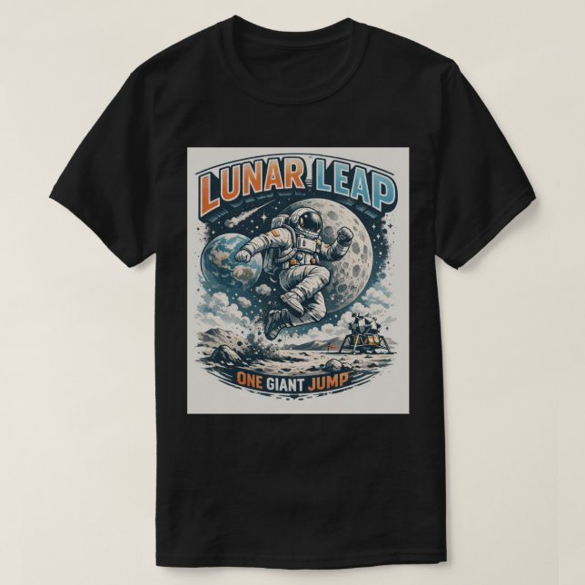 Månsteg: Tyngdlös astronaut T Shirt (Design framsida)