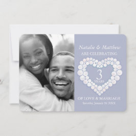 Månsten hjärta bröllopsfoto 3 års fest inbjudningar