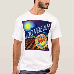månstrålen för etiketten för 40-talfruktlådan t shirt