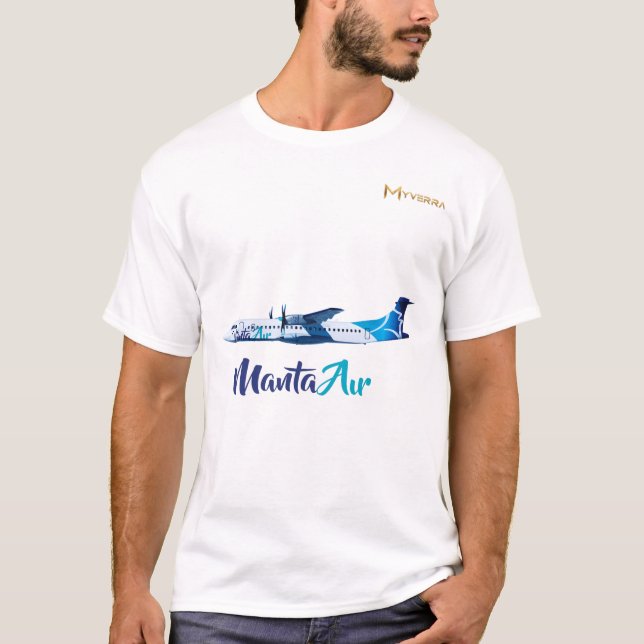 Manta Air ATR72 Flygplan   T Shirt (Framsida)