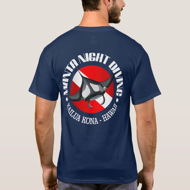 Manta Night Diving (Kailua Kona) T Shirt (Baksida)