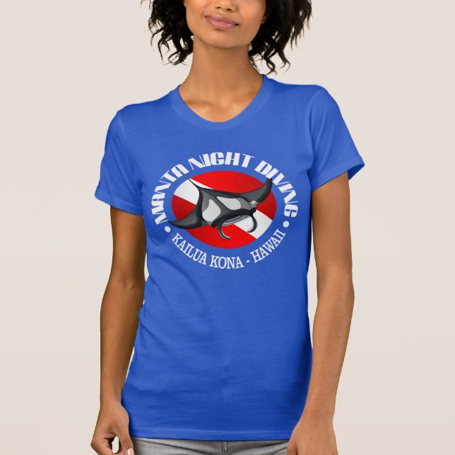 Manta Night Diving (Kailua Kona) T Shirt (Framsida)