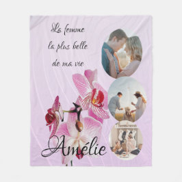 Manta personalizada 'La mujer más bella de mi vida Fleecefilt