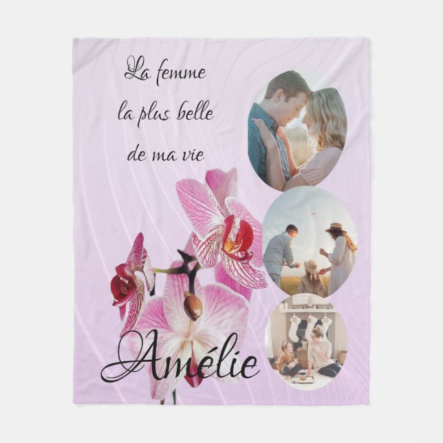 Manta personalizada 'La mujer más bella de mi vida Fleecefilt (Framsidan)