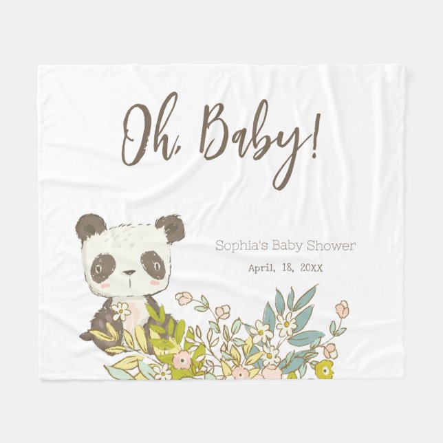 Manta polar Baby Shower Panda Fleecefilt (Framsidan (Horisontell))