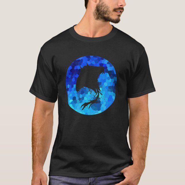 Manta Ray Blue Mosaic Circle T Shirt (Framsida)