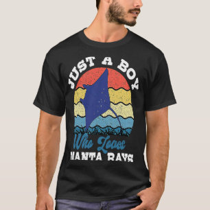 Manta Ray Boy Stingray Fish Mantas Ocean Biolog T Shirt