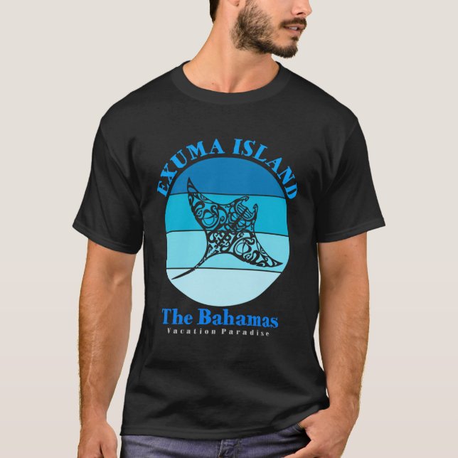 Manta Ray Exuma Island Bahamas Ocean T Shirt (Framsida)