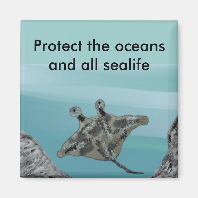 Manta Ray Habitat Protection Magnet (Framsidan)