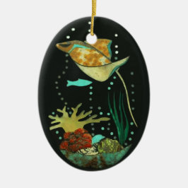 Manta Ray Julgransprydnad Keramik
