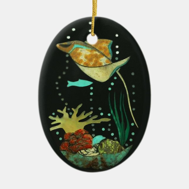 Manta Ray Julgransprydnad Keramik (Framsidan)