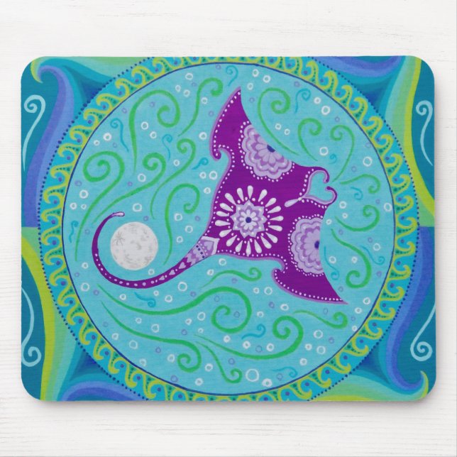 Manta Ray Mandala mousepad av Soozie Wray Musmatta (Framsidan)