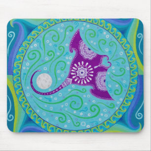 Manta Ray Mandala mousserande av Soozie Wray Musmatta