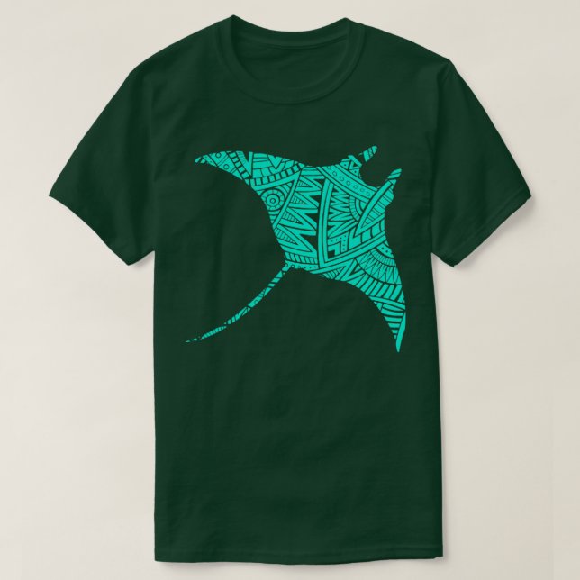 Manta Ray Maori Tribal Tattoo T Shirt (Design framsida)