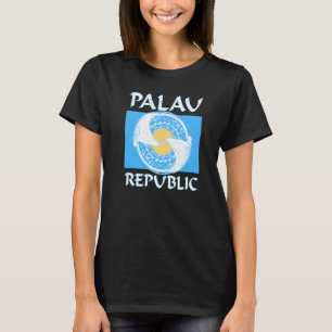 Manta Ray på Palauan-Flagga Palau T Shirt