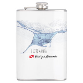 Manta ray silhouette frostat glaskaffe mugg fickplunta